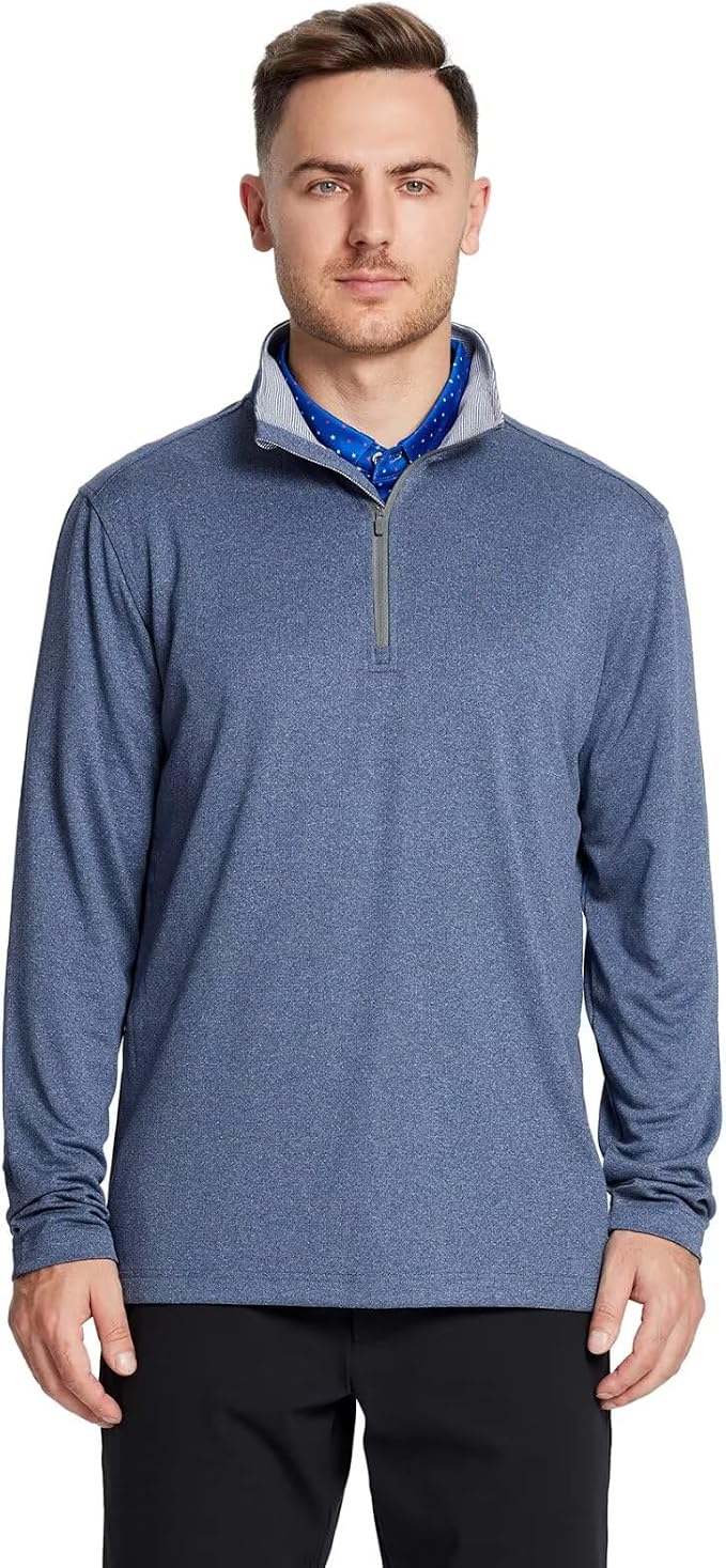 M MAELREG Quarter Zip Golf Pullover Men Dry Fit Long Sleeve Performance Wicking - Image 2