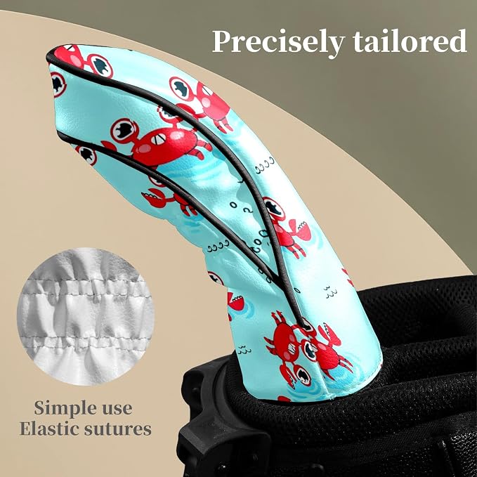 Premium Leather Golf Club Headcovers, Mango Pattern Fits Driver Hybrid Fairway - Image 5
