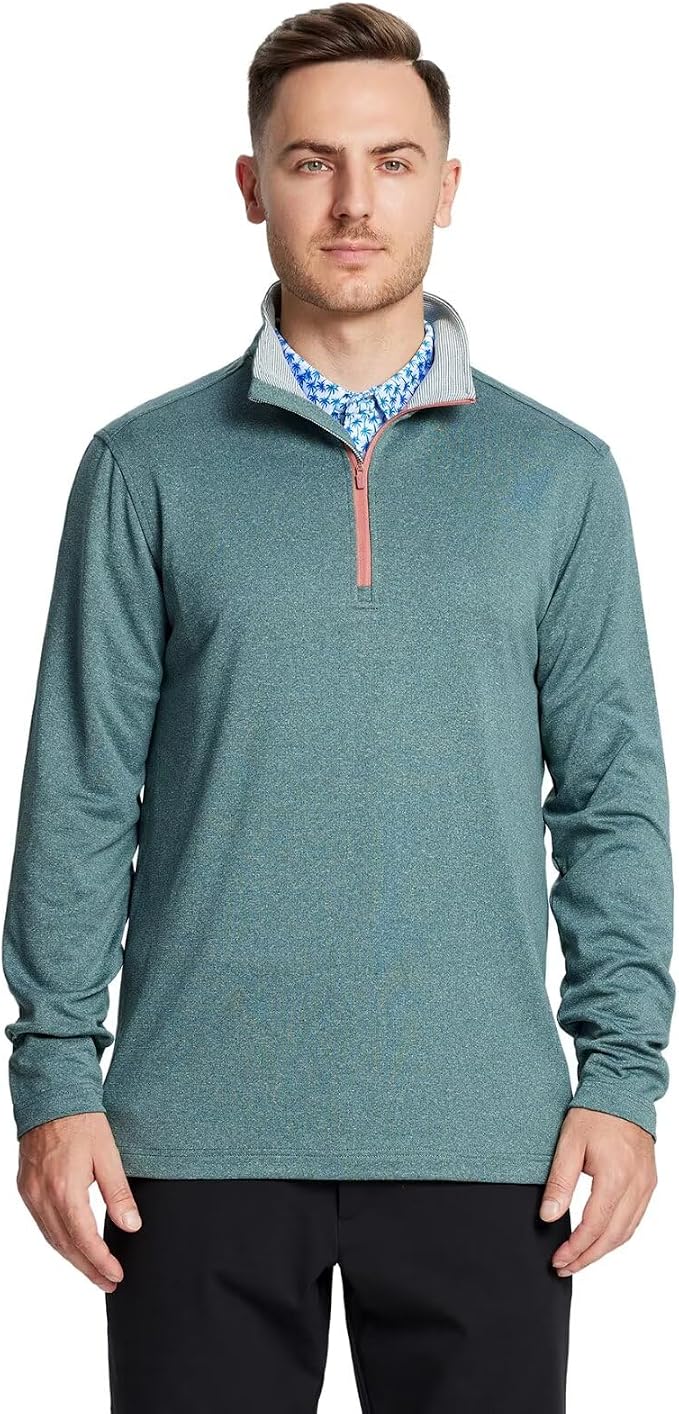 M MAELREG Quarter Zip Golf Pullover Men Dry Fit Long Sleeve Performance Wicking - Image 2