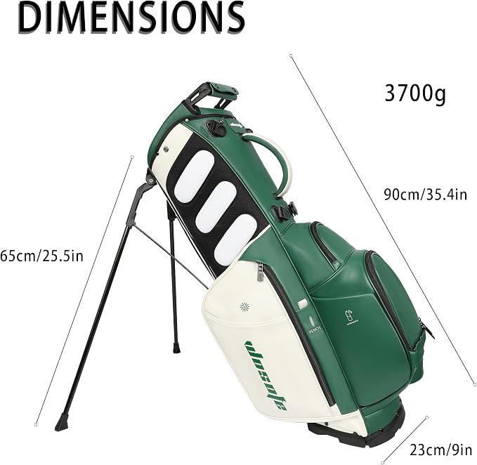 Lightweight 14-Way Golf Stand Bag, PU Leather Golf Bag Waterproof Men Women - Image 2