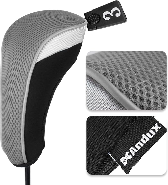 Andux 4pcs/Set Mesh Golf 460cc Driver Fairway Wood Club Head Covers Long Neck - Image 4