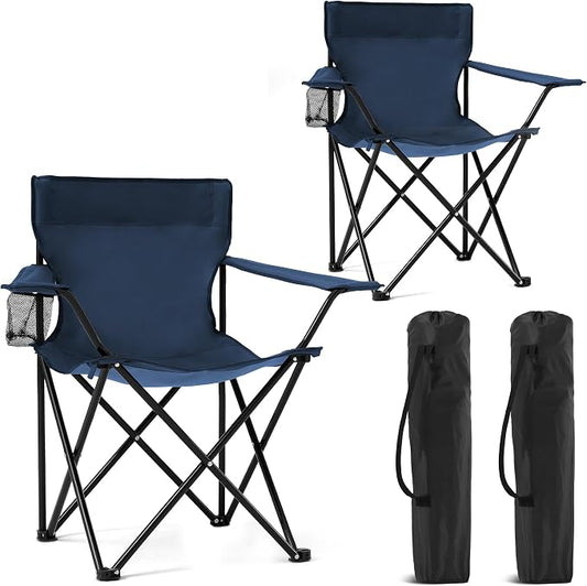 2 Pack Portable Camping Chairs Folding Lawn Chair Outdoor Lightweight Beach by Canpsky