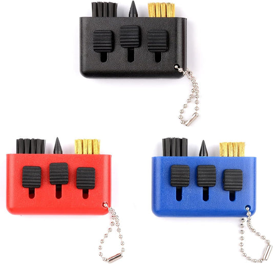 3 Pcs Golf Club Brush Pocket Golf Club Groove Cleaner 3 in1 Retractable Golf Sharpener Club Cleaner Tool Portable Small Golf Accessories