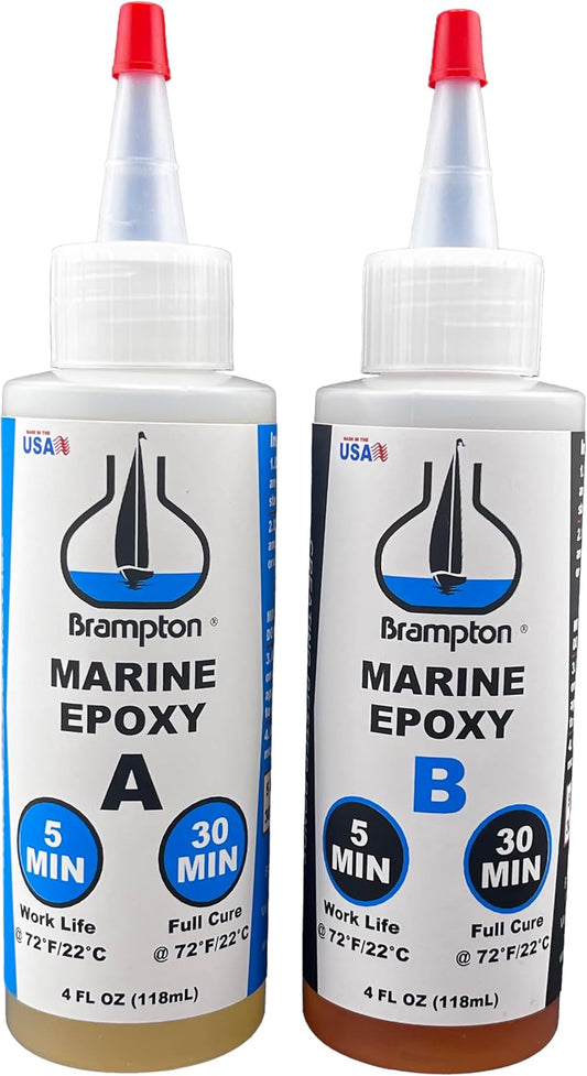 Brampton Marine Epoxy Strong Bonding for Boat Repair - Bonds in 30 Minutes, Water Resistant (8 oz Kit)