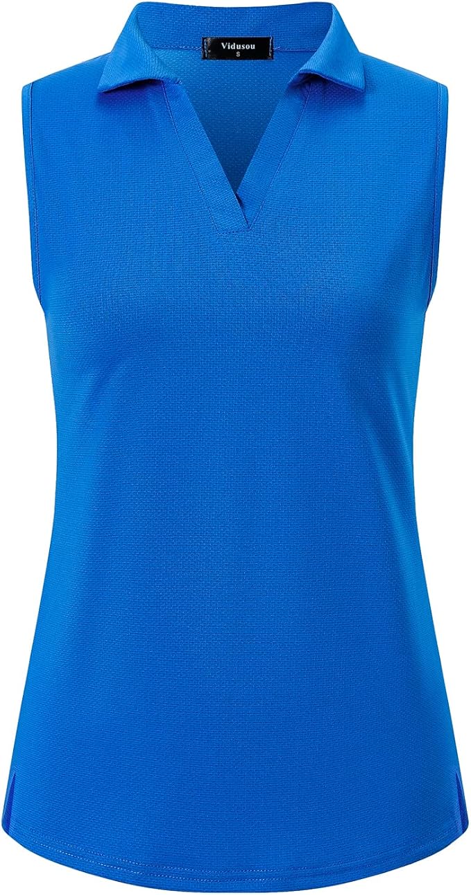 Womens Sleeveless Golf Polo Shirts Lightweight Tennis Sport Tops by Vidusou