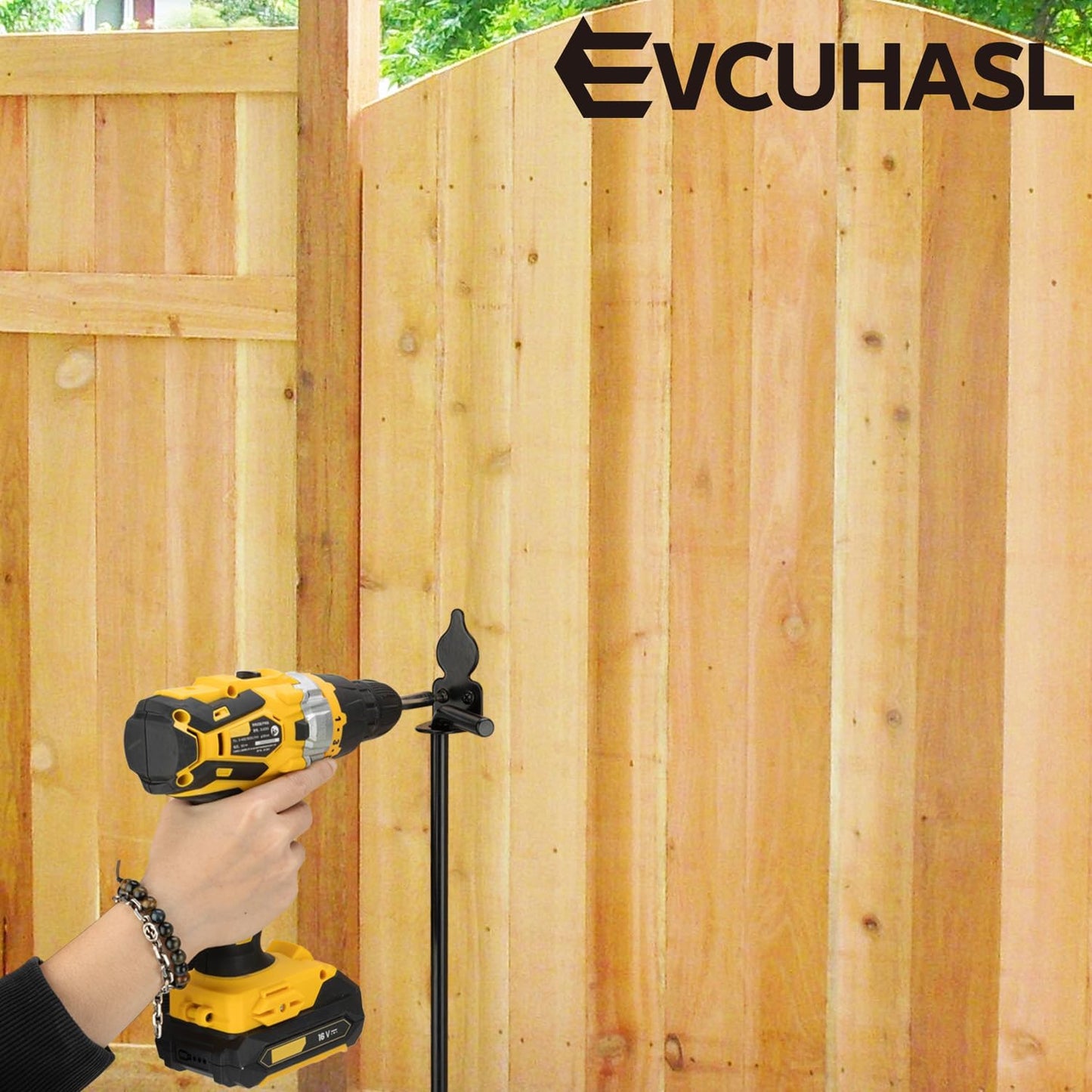 12" Cane Bolt Heavy-Duty Drop Rod for Gate, Gate Ground Latch for Wooden Fences Metal Gates Doors, Metal Gates Doors Stopper for Gate Ground, Wrought Iron Gate Latches, Black Finish(2 Pack)