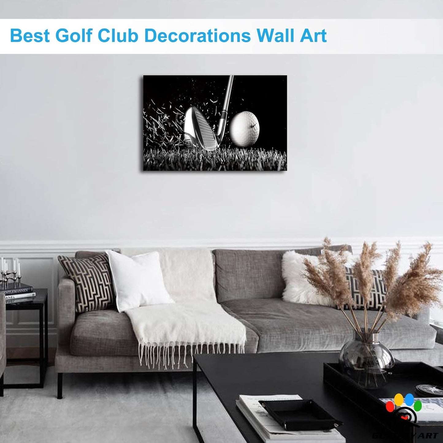 GUTTATY Golf Wall Art, Golf Pictures Posters Canvas Print Wall Decor for Golfer's Man Cave Home Ofice Ready to Hang (12x18 Inches)