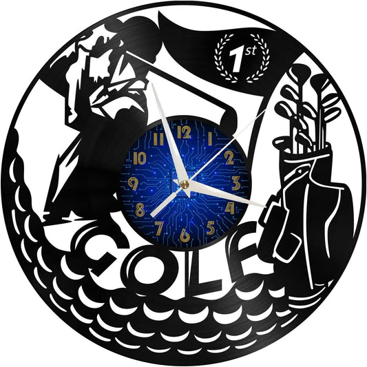 Golf Game Decoration Large Vinyl Wall Clock for Holiday,12 Inches Morden Art Wall Decor for Living Room.Best Gifts for Men/Women/Children(B-Without L)