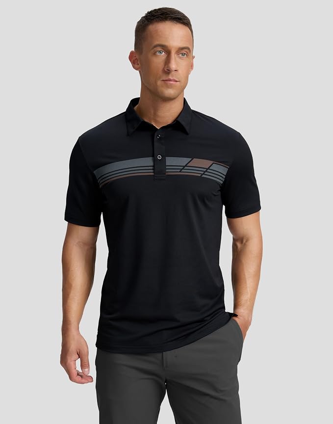 Men's Golf Shirts Dry Fit Moisture Wicking Performance Short Sleeve Collared - Image 2
