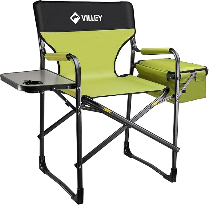 VILLEY Heavy Duty Directors Chair, Folding Camping Chairs, by VILLEY