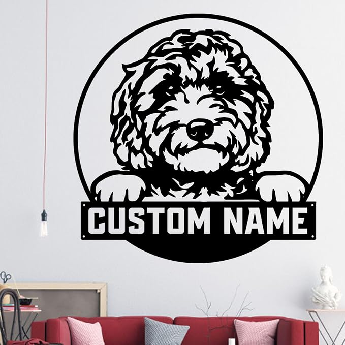 Custom Golden Doodle Metal Sign, Unique LED Lights Home Decor, Personalized - Image 6