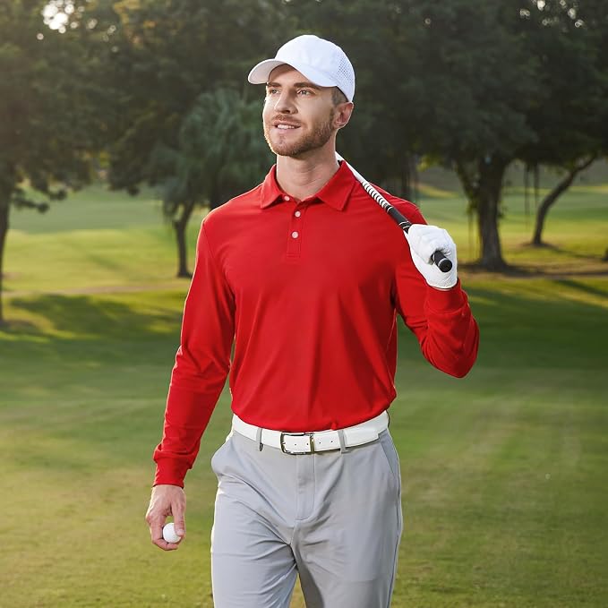 NAVISKIN Men's Polo Shirts Long Sleeve Golf Shirts - Image 4