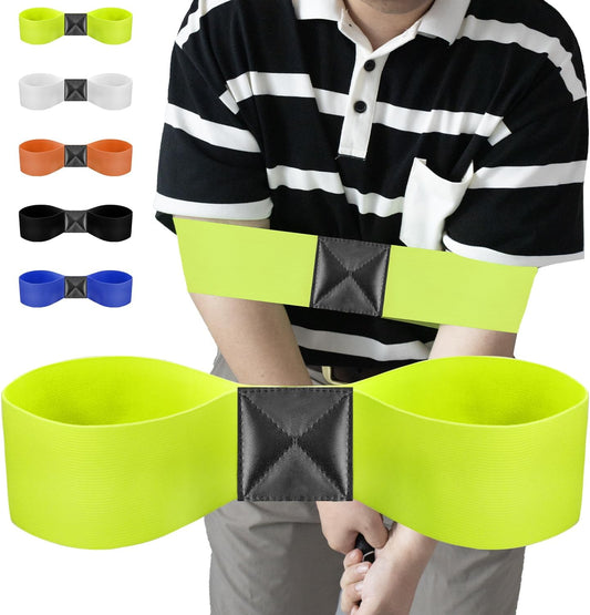 Golf Swing Training Aid-Elastic Arm Gesture Corrector Belt for Beginners,Portable Dual-Shoulder Design for Smoother Swings.Golf Accessories for Practice-Strength,Tempo Training.