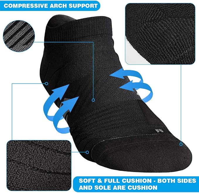 Hylaea No Show Running Athletic Anti-Blister Wicking Coolmax Socks, Seamless - Image 5
