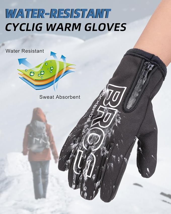 ROCKBROS Winter Cycling Gloves for Men Women Water Resistant Touch Screen - Image 4