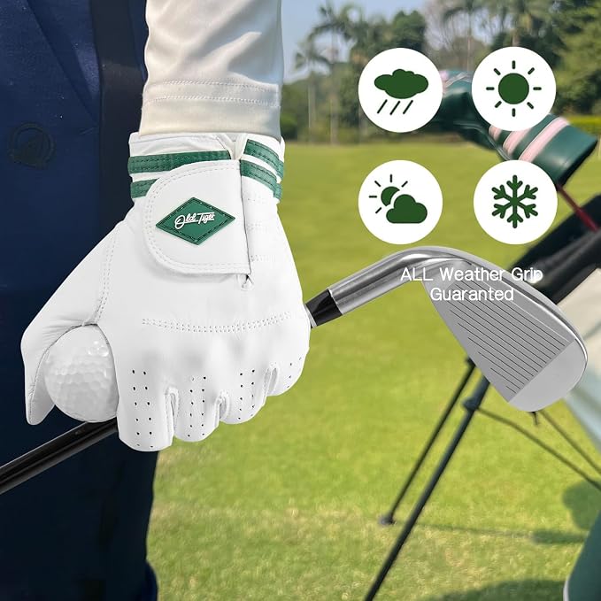 Men's Golf Glove Left Hand All Weather Grip AAA Cabretta Leather Soft Glove - Image 3