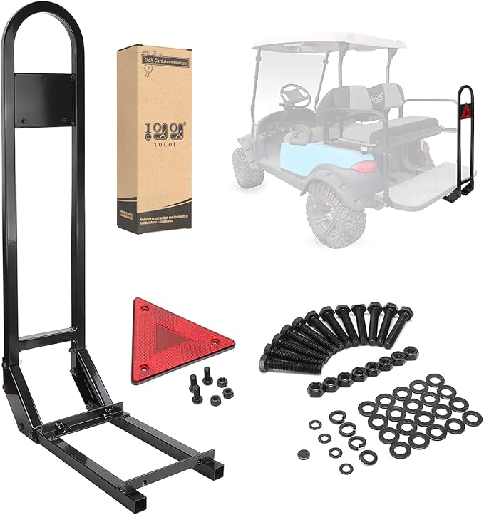 10L0L Universal Golf Cart Rear Safety Grab Bar w/Triangle Reflector Fit by 10L0L