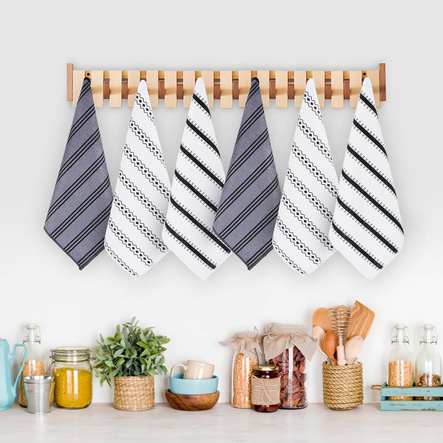 HOMEXCEL Microfiber Cleaning Cloth, Kitchen Towels 12 Pack, Lint Free, Scratch-Free, Highly Absorbent, Reusable Dish Towels for Kitchen and Household