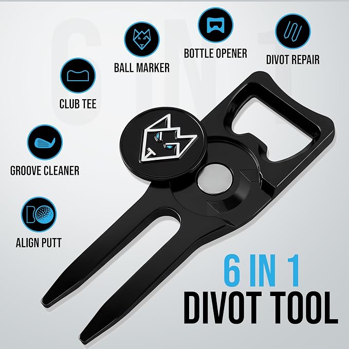 Wolf Golf Towels Divot Repair Tool | 6-in-1 Premium Divot Tool - Image 2