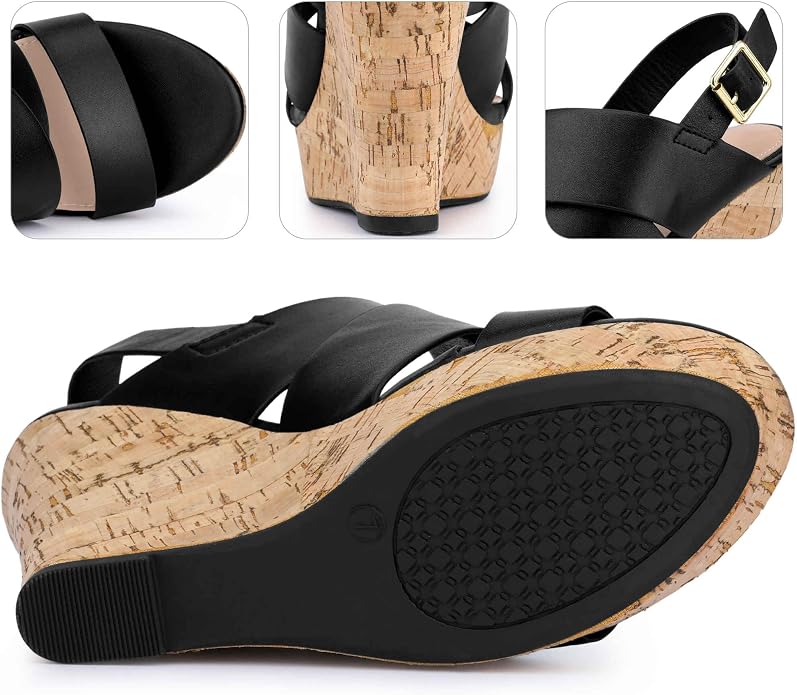 Perphy Open Toe Platform Wedge Sandals - Image 4