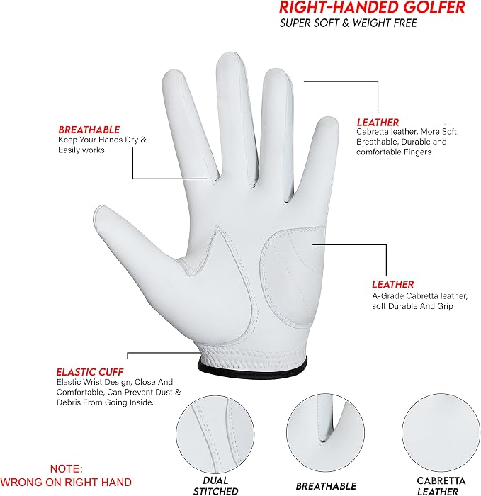 Cabretta Golf Gloves for Men, Leather Golf Gloves, Golf Gloves, cabretta - Image 7
