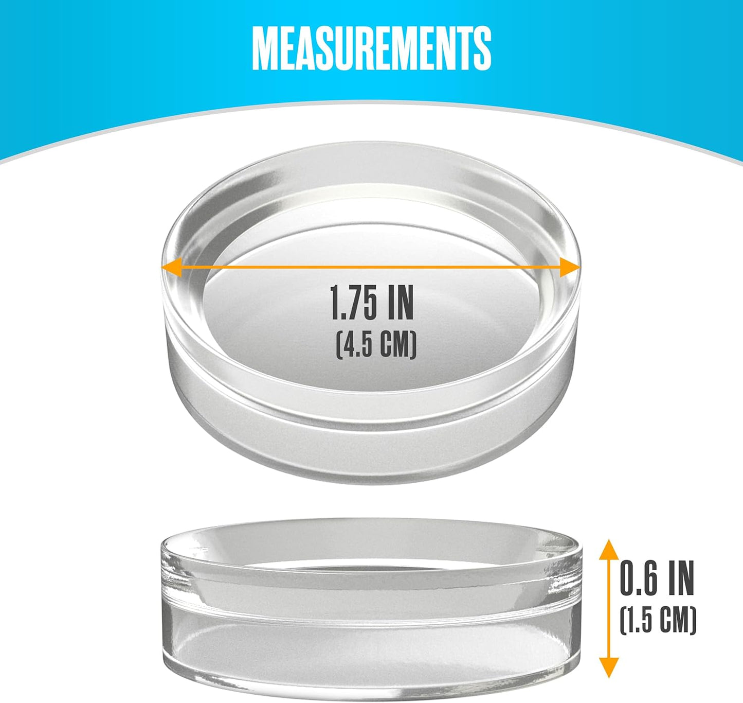 Houseables Baseball Holder, Baseball Stand, Ball Holder, Ball Stand, Acrylic Sphere Display, Egg Display, for Crystal, Rock, Marble, Golf, Softball, Round, Plastic Ring,12 Pack, Clear, 1.75" x 0.6"