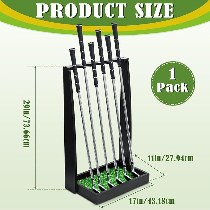 Lenwen Wooden Golf Putter Stand Golf Club Holder Stand Wooden Display Rack - Image 3