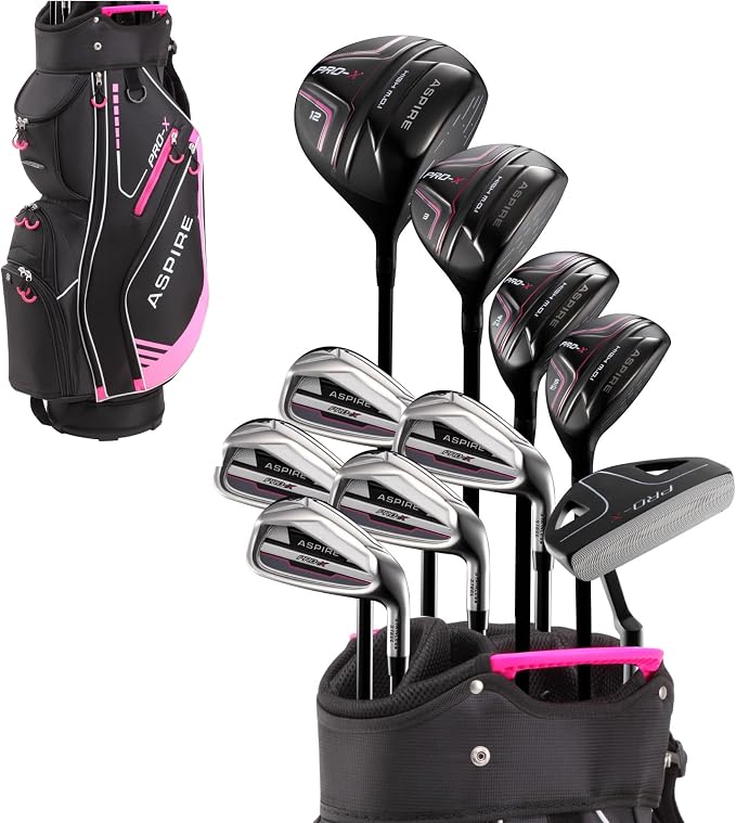 Aspire PRO-X 16-Piece Womens Golf Club Set, Includes Titanium F Driver by ASPIRE