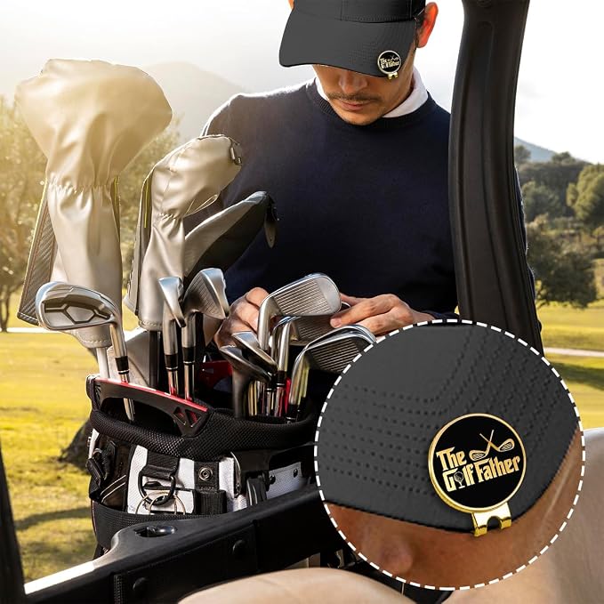 Hafhue The Golf Father Black Gold Golf Ball Marker - Image 5