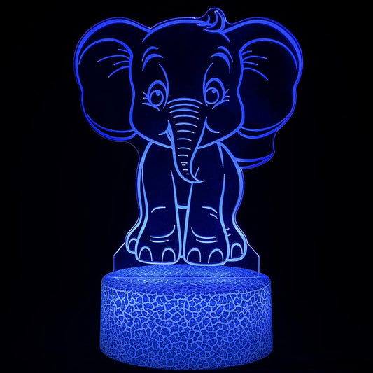 i-CHONY Elephant Night Light for Kids,16 Colors Dimmable Cute Animal Lamp with Remote,Smart Touch,USB Cable,Room Decor Lamp,Elephant Gift for Boys Girls Christmas Birthday Holiday Gifts