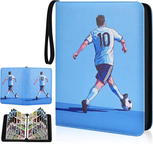 900 Pockets Soccer Card Binder for Soccer Trading Cards Collectors, Portable Waterproof Card Storage Bag with Removable Sleeves, Compatible with Soccer, Football,Sports Game and TCG Cards