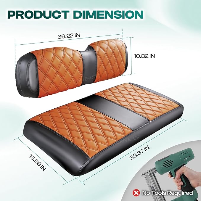 Drive-up Golf Cart Diamond Seat Covers, Wipe Clean PVC - Image 6