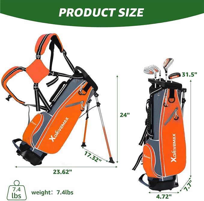 5/6 Pieces Kids Golf Club Set, Junior Golf Club Set Ages 4-12 Includes Stand Bag - Image 4