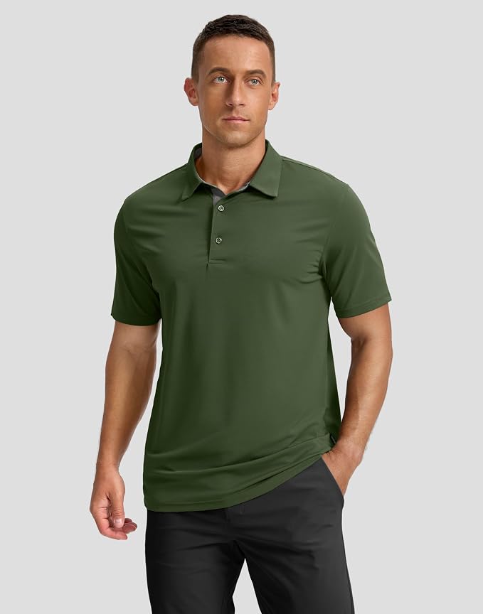 Men's Golf Shirts Dry Fit Moisture Wicking Performance Short Sleeve Collared - Image 2