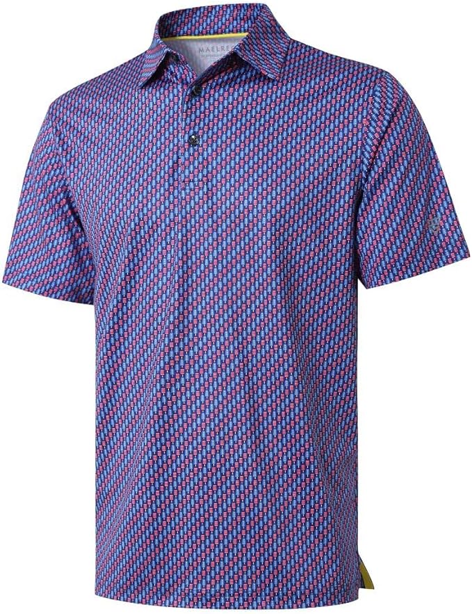 Golf Shirts for Men Dry Fit Short Sleeve Print Performance Moisture Wicking by MAELREG
