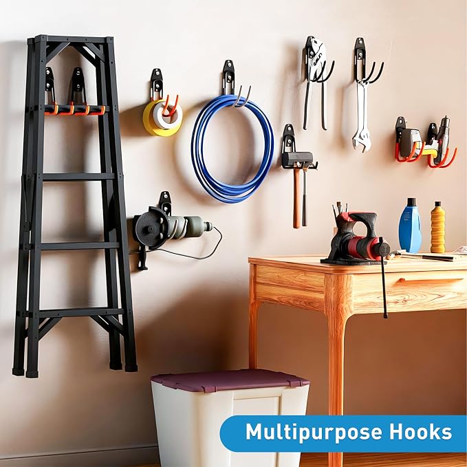 Garage Storage Utility Hooks，Garage Garden Tool Organizer，Steel Wall Mount Hooks - Image 6