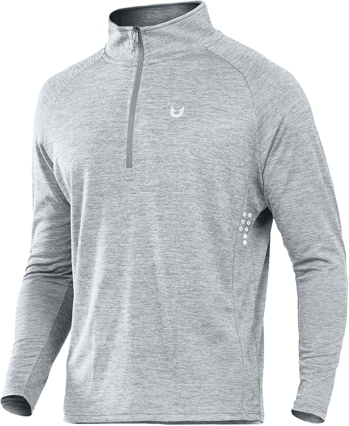NORTHYARD Quarter Zip Pullover Men Running Shirt Long Sleeve Moisture Wicking by NORTHYARD