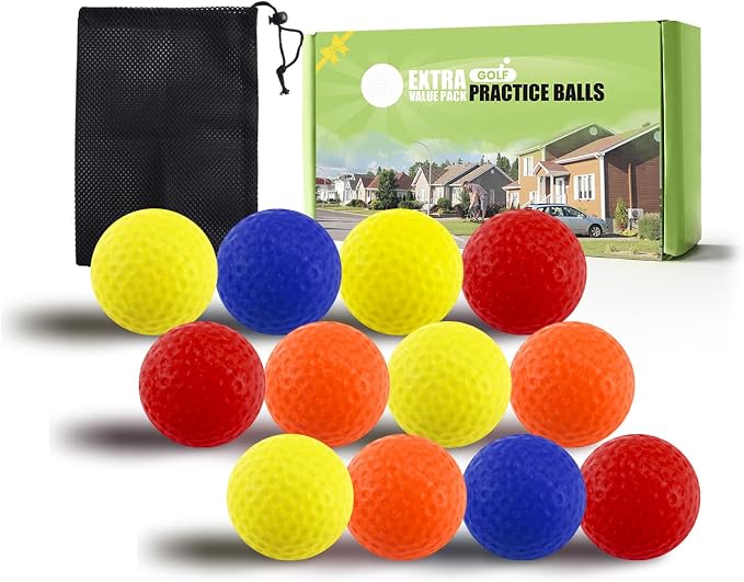 FINGER TEN Golf Practice Balls Foam Colored Value 12 24 50 Pack, Lightweight by FINGERTENSport