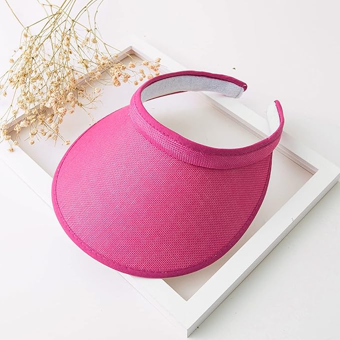 Cloth Covered Slip-On Visor for Women, Adjustable Cap Sports Sun Visors for Men - Image 2