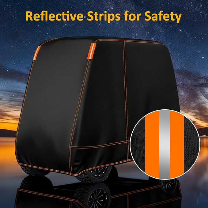Falafa Golf Cart Cover 6 Passenger, Heavy Duty 420D Waterproof All Weather - Image 5
