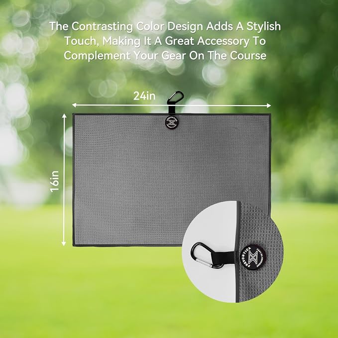 Magnetic Golf Towel with Clip and Cleaning Pocket -Ideal - Image 5