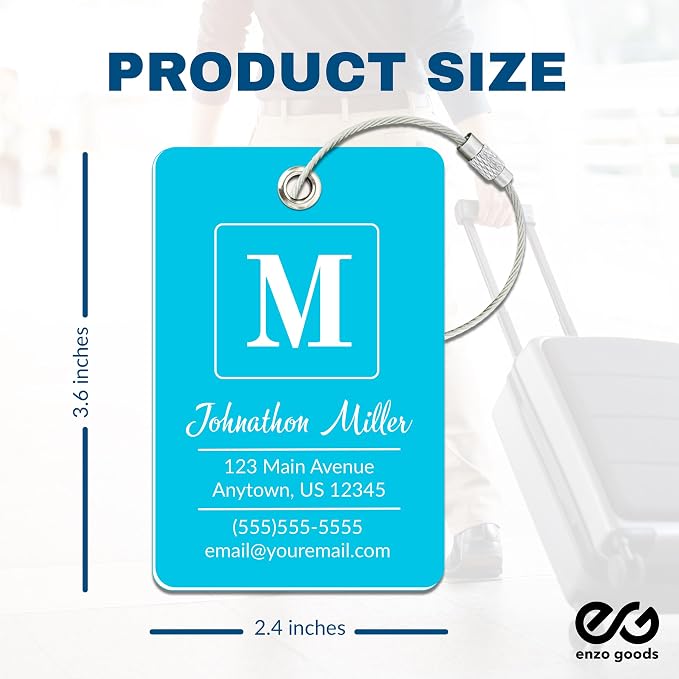 Personalized Luggage Tag | 6 Pack | Custom Luggage Tags - Image 2