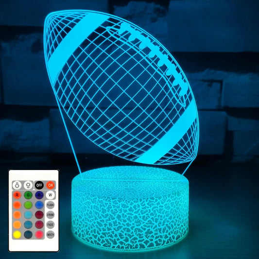 i-CHONY Football Gift Night Light for Kids Boys Girls Teens,Dimmable Led 3D Illusion Lamp,Birthday Holiday Christmas Gift,Football Sport Fan Children's Room Decorations
