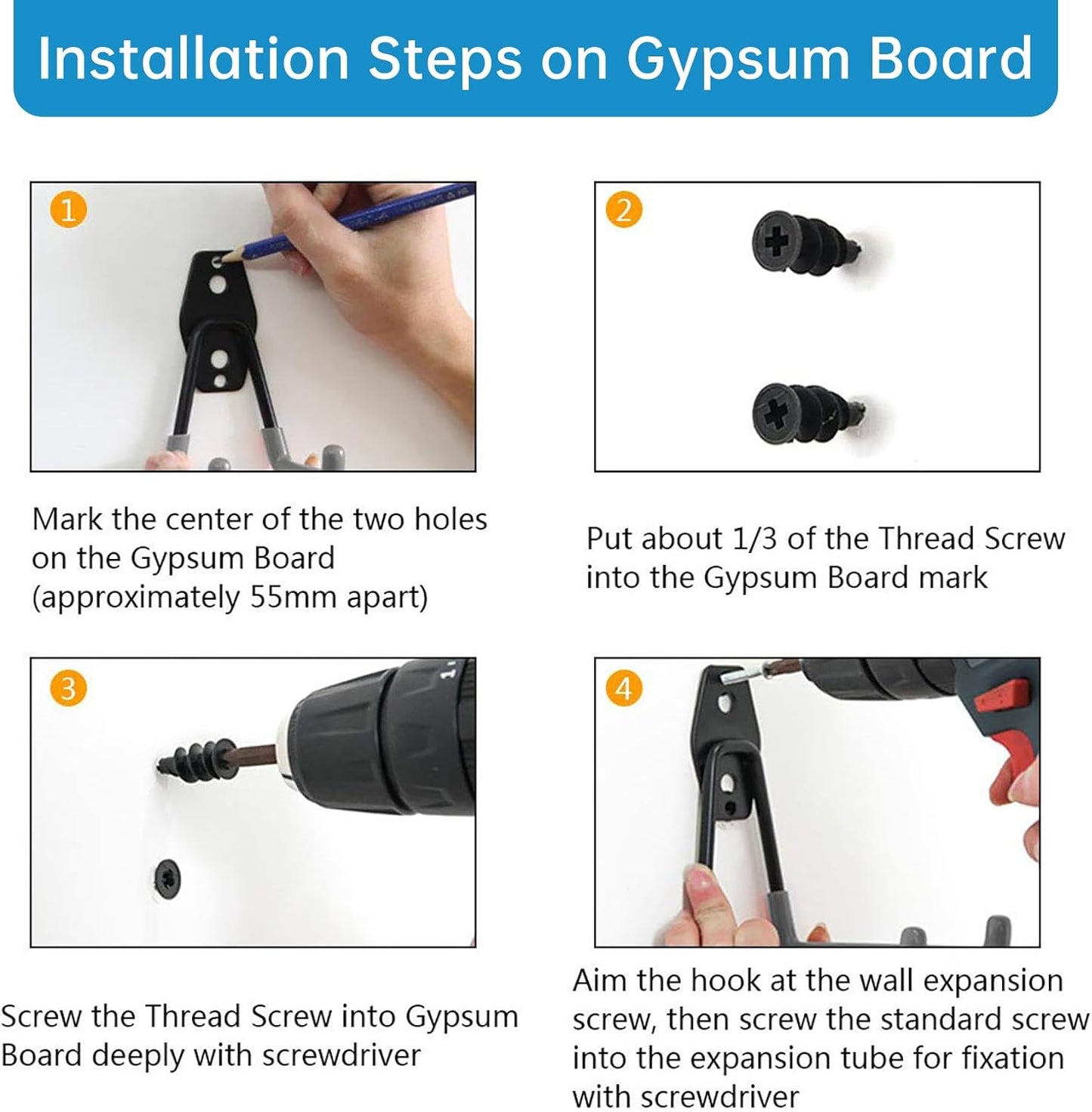 2 Pack Garage Storage Utility Hooks，Garage Garden Tool Organizer，Steel Wall Mount Hooks, Garden Small U Hooks (Black)