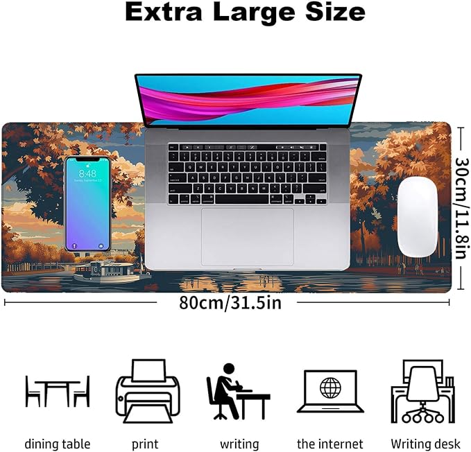 Paris Eiffel Gaming Mouse Pad, Office Desk Mat, Anti-Slip Rubber Base Cool - Image 3