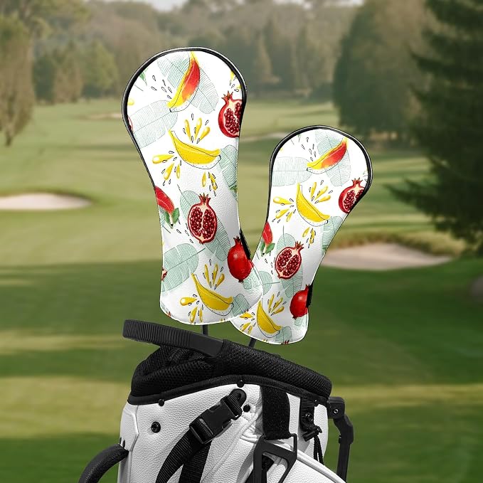 Premium Leather Golf Club Headcovers, Mango Pattern Fits Driver Hybrid Fairway - Image 6
