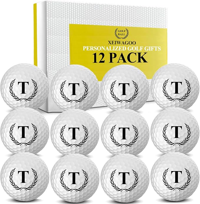 Personalized Golf Balls Gifts for Men, Unique Initial on Golf Balls, Custom by Xeiwagoo