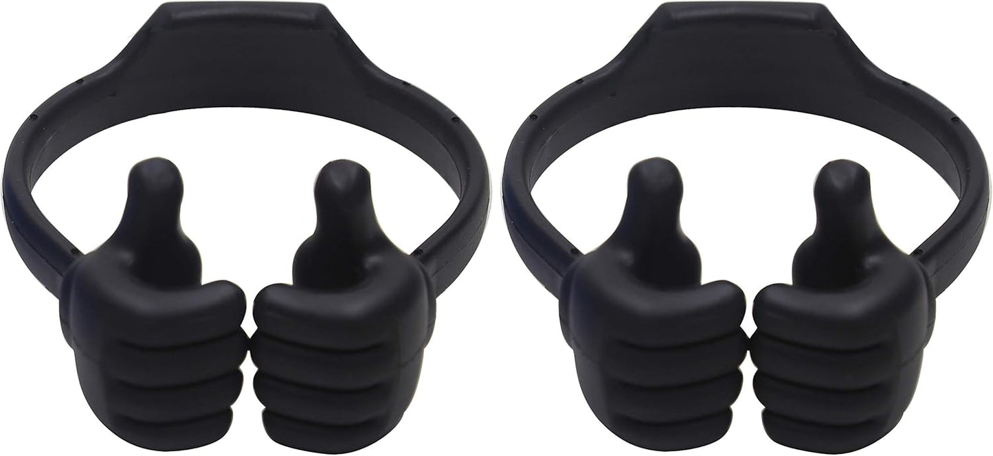Honsky Cell Phone Stand Holder 2-Pack,Thumbs Up Lazy Phone Stand,Universal Adjustable Flexible Dock for All Phones & Tablets,Cute Stocking Stuffer Gift for Teen Girls,Black