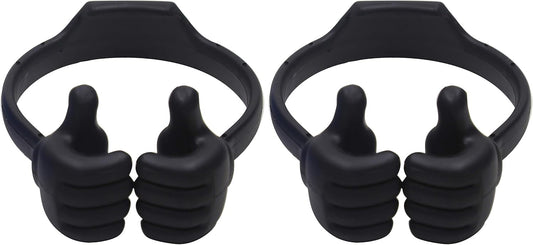 Honsky Cell Phone Stand Holder 2-Pack,Thumbs Up Lazy Phone Stand,Universal Adjustable Flexible Dock for All Phones & Tablets,Cute Stocking Stuffer Gift for Teen Girls,Black