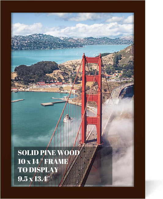 10x14 inch Wood Picture Frames for Wall Hanging,Diamond Painting Frames Rectangle Baby Scan Picture Frame for Family Walls Decoration,Anniversary,Wedding,Christmas,Halloween,Shower,Certificate (Brown)